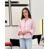 Chemise oversize boutonnée en popeline à Manches larges repliées