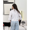 Chemise oversize boutonnée en popeline à Manches larges repliées