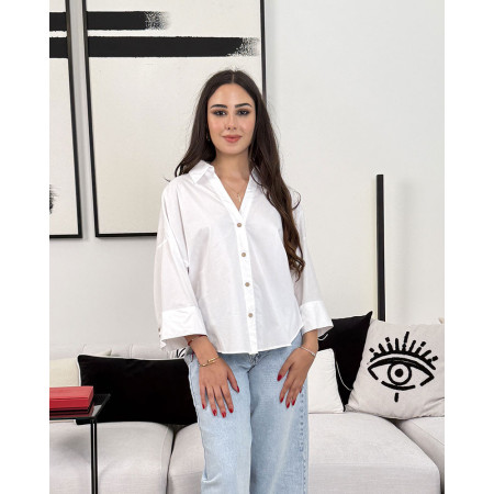 Chemise en lin avec fausses poches poitrines