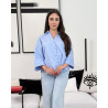 Chemise oversize boutonnée en popeline à Manches larges repliées