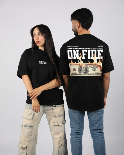 T-shirt oversize On fire