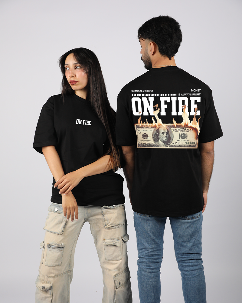T-shirt oversize On fire
